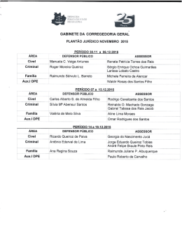 Clique aqui e confira a escala dos Defensores P&uacute;blicos que estar&atilde;o