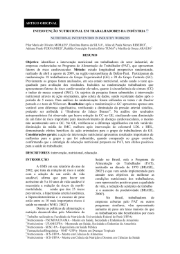 ARTIGO ORIGINAL INTERVEN&Ccedil;&Atilde;O NUTRICIONAL EM