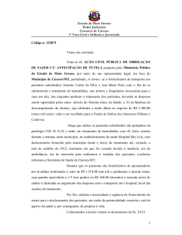 Estado de Mato Grosso Poder Judiciário Comarca de Cáceres 1ª