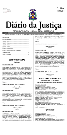 DJ 2744 - Tribunal de Justi&ccedil;a do Estado do Tocantins