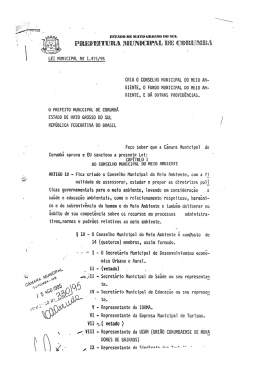 LEI MUNICIPAL N 1421 95 - Prefeitura Municipal de Corumb&aacute;