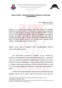 rios e tra&ccedil;as: uma investiga&ccedil;&atilde;o queer na literatura
