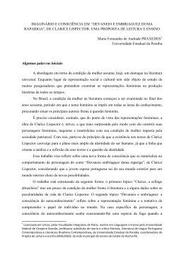 imagin&aacute;rio e consci&ecirc;ncia em &ldquo;devaneio e embriaguez duma