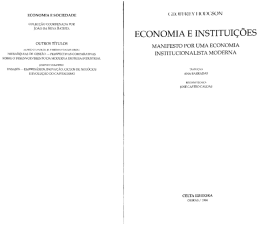 Os Mercados como Instituições - Faculdade de Ciências Sociais e