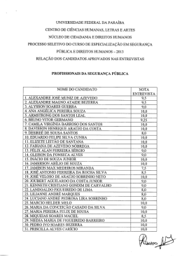 aprovados entrevistas - Núcleo de Cidadania e Direitos Humanos