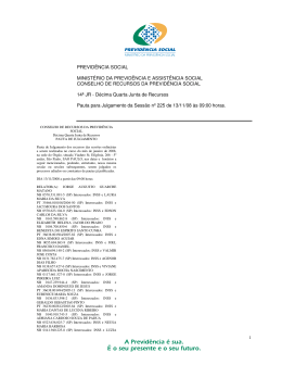 PREVID&Ecirc;NCIA SOCIAL MINIST&Eacute;RIO DA PREVID&Ecirc;NCIA E