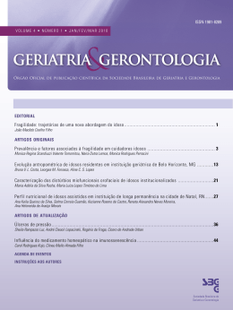 Nº 1 – Edição: Jan/Fev/Mar 2010 - Sociedade Brasileira de Geriatria