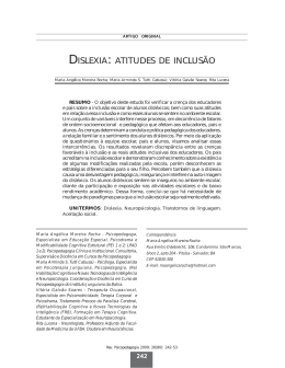 DISLEXIA: ATITUDES DE INCLUS&Atilde;O