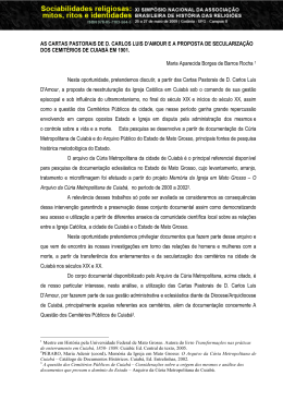 as cartas pastorais de d. carlos luis d`amour e a proposta de