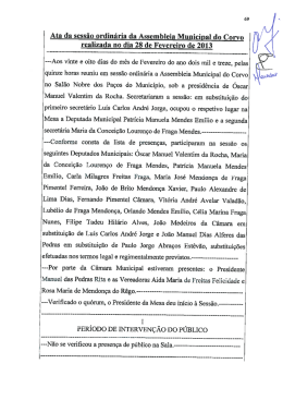 28 de Fevereiro de 2013. - C&acirc;mara Municipal do Corvo
