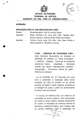 Telemar Norte Leste S/A - Tribunal de Justiça da Paraíba