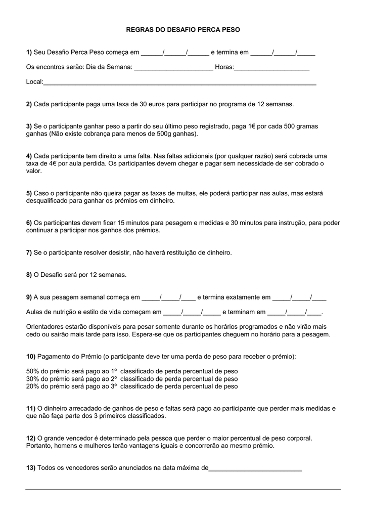 Programa para perdida de peso