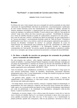 &ldquo;Eu Proteu&rdquo;: A Auto-Gest&atilde;o de Carreira entre Fatos e Mitos