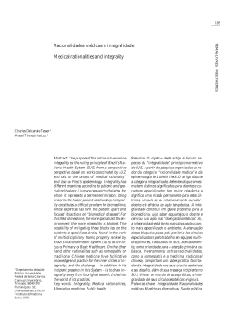 Racionalidades médicas e integralidade | Arquivo PDF