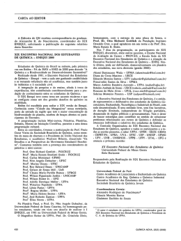CARTA AO EDITOR A Editoria de QN recebeu