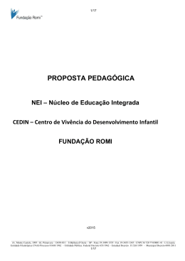 Proposta Pedag&oacute;gica NEI - CEDIN