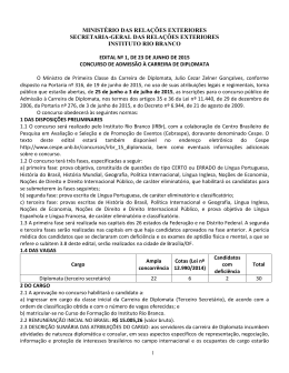 Edital - CESPE / UnB - Universidade de Bras&iacute;lia