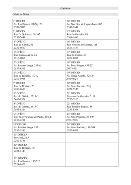 Cartórios Oficio de Notas 1º OFÍCIO Av. Rio Branco 120/Slj. 20 2509
