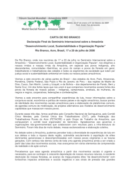 Declaracion Final del Encuentro de Rio Branco