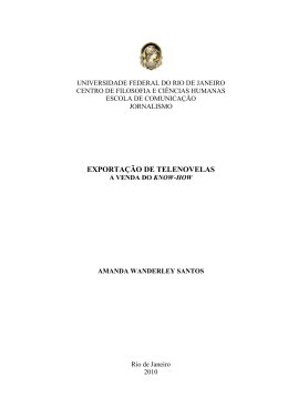 Exporta&ccedil;&atilde;o de telenovelas: a venda do know