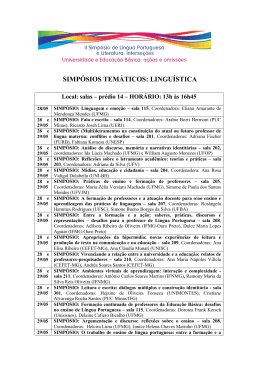 Programa&ccedil;&atilde;o Simp&oacute;sios, Minicursos e Pain&eacute;is
