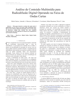 An&aacute;lise de Conte&uacute;do Multim&iacute;dia para Radiodifus&atilde;o Digital