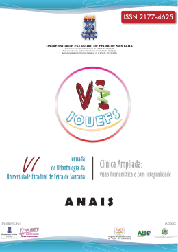Anais da JOUEFS 2009 - Universidade Estadual de Feira de Santana