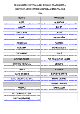 formul&aacute;rios de notifica&ccedil;&atilde;o de infec&ccedil;&otilde;es relacionadas &agrave;