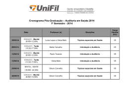 15 Cronograma de Auditoria em Saúde 2014