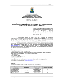 Edital - (RESMULTI) da UFC. - Universidade Federal do Cear&aacute;