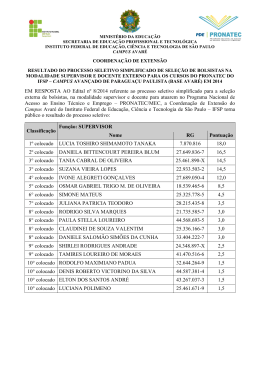 Edital 008 - Sele&ccedil;&atilde;o de Docentes e Supervisor - Campus