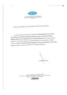 Relação dos associados inscritos para pleito do dia 09 de