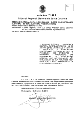 Ac&oacute;rd&atilde;o 28.004 - Tribunal Regional Eleitoral de Santa Catarina