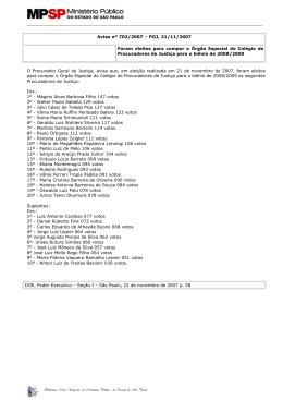 Aviso nº 702/2007 – PGJ, 21/11/2007 Foram eleitos para compor o