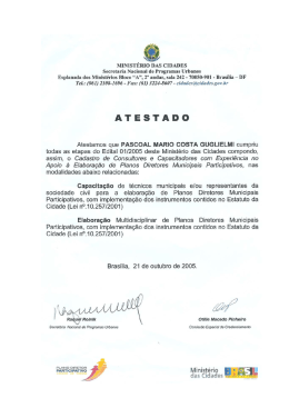 ATESTADO - Planos Diretores