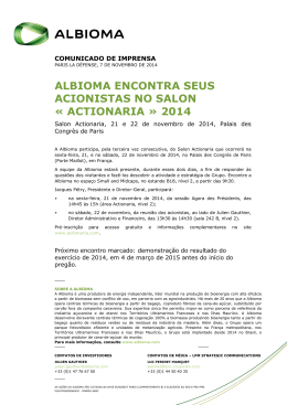 albioma encontra seus acionistas no salon « actionaria » 2014