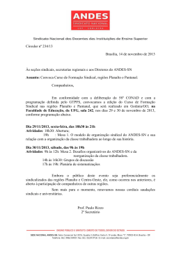 Circular nº 234/13 Brasília, 14 de novembro de 2013 Às - Andes-SN