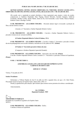 1 publicada no dpl do dia 17 de julho de 2013. quinquag&eacute;sima
