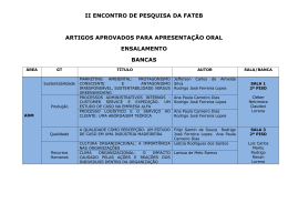 II ENCONTRO DE PESQUISA DA FATEB ARTIGOS APROVADOS