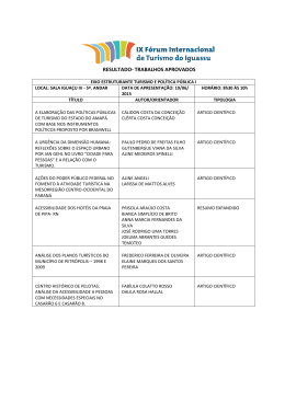 resultado- trabalhos aprovados - Festival de Turismo das Cataratas