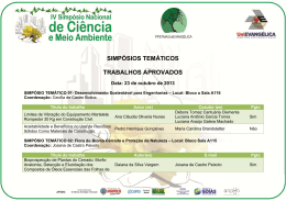 SIMP&Oacute;SIOS TEM&Aacute;TICOS TRABALHOS APROVADOS