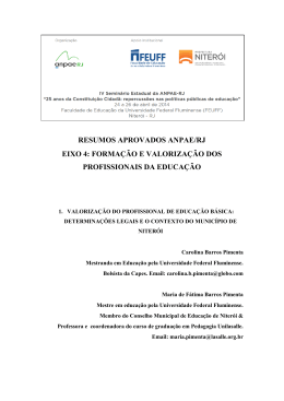 resumos aprovados anpae/rj eixo 4: forma&ccedil;&atilde;o e valoriza&ccedil;&atilde;o dos