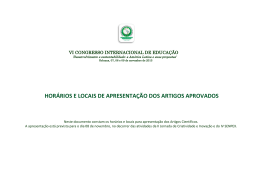 hor&aacute;rios e locais de apresenta&ccedil;&atilde;o dos artigos aprovados