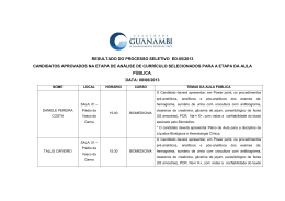 RESULTADO DO PROCESSO SELETIVO ED.05/2013