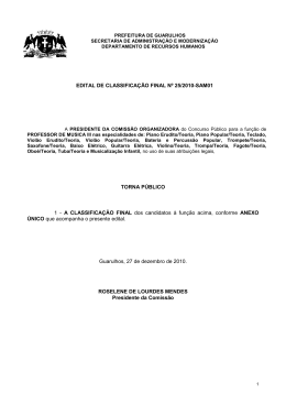 EDITAL DE CLASSIFICA&Ccedil;&Atilde;O FINAL 25 2010-Professor de