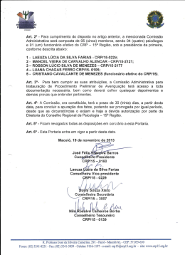portaria 06 2013 2 - Conselho Regional de Psicologia