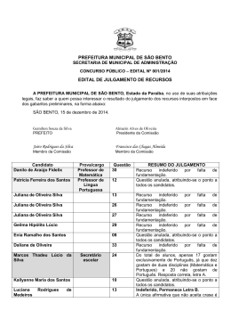 resultado do julgamento de recursos
