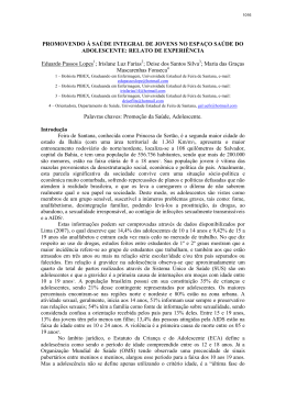 promovendo &agrave; sa&uacute;de integral de jovens no espa&ccedil;o sa&uacute;de do
