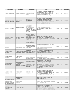 Apresentador Orientador Colaboradores T&iacute;tulo Sess&atilde;o N&ordm;