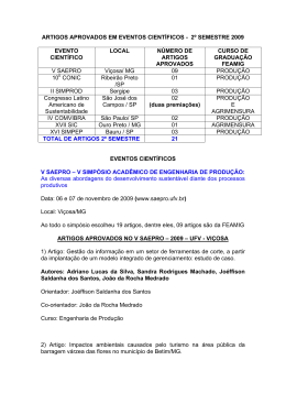 artigos aprovados em eventos cient&iacute;ficos - 2&ordm; semestre